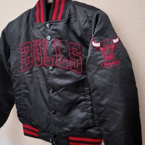 Vintage Majestic Chicago Bulls NBA Hardwood Classics Satin‎ Bomber Jacket M KIDS
